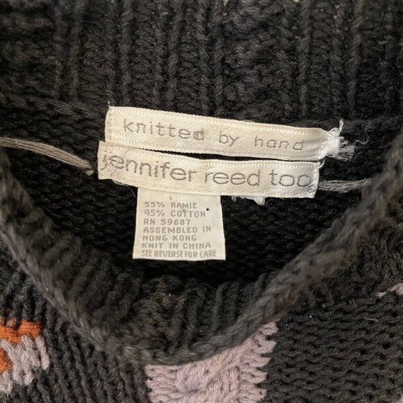 Vintage Jennifer Reed Too Hand Knitted Wool Sweater Plus Size 2X - Picture 8 of 8